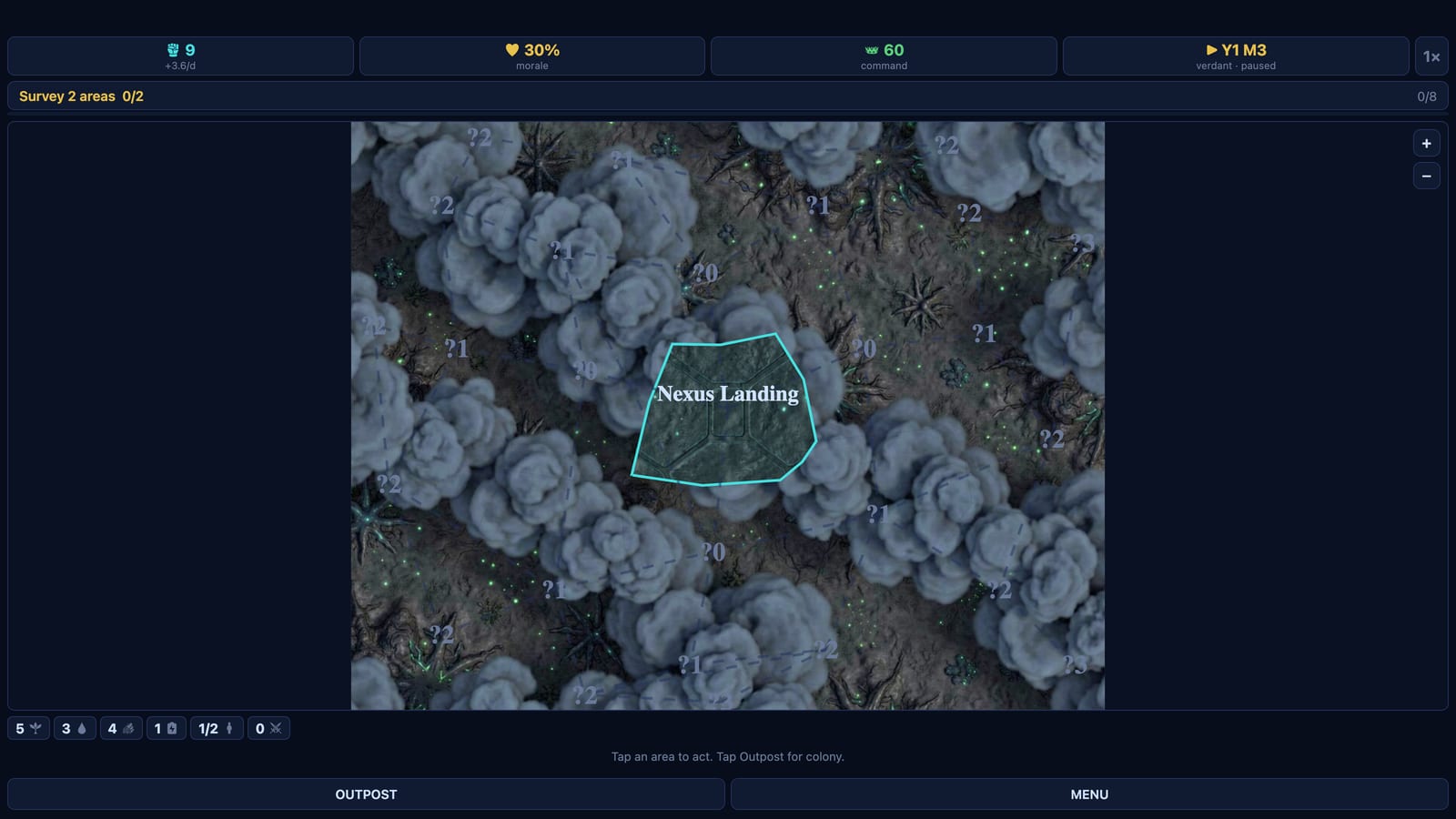 The same map with its first painted surface under the fog