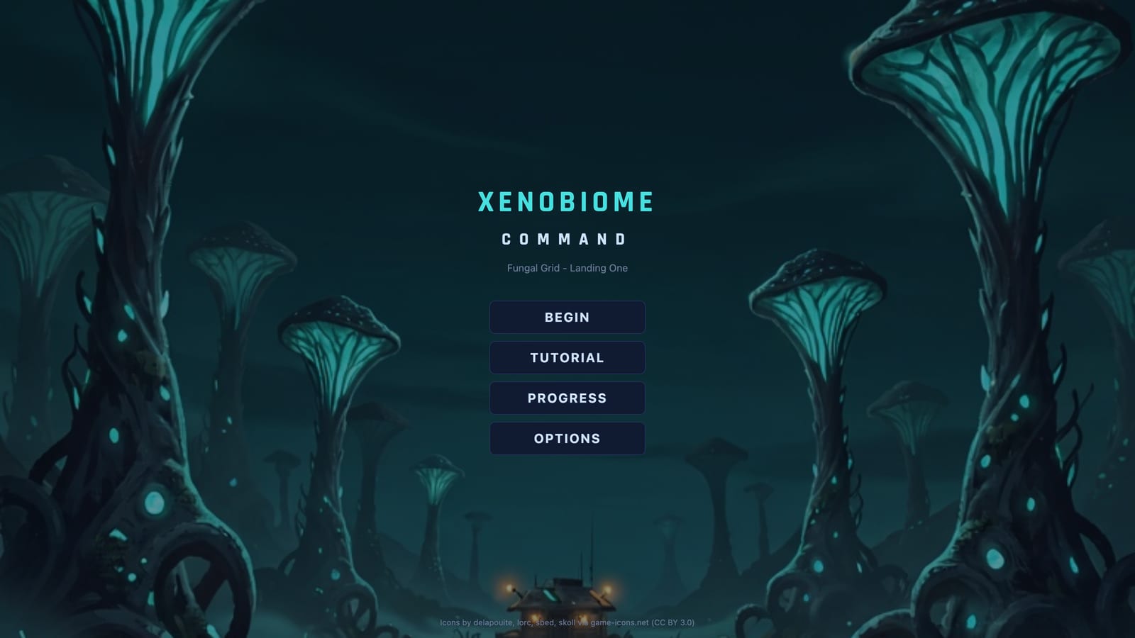 The main menu with tutorial, progress and options added