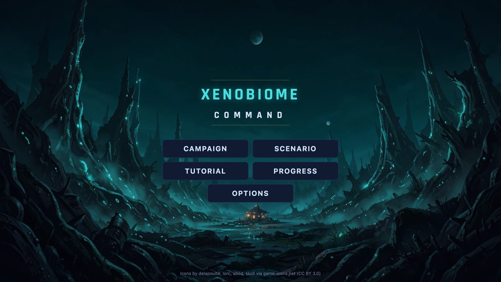 The rebuilt main menu, split into campaign and scenario