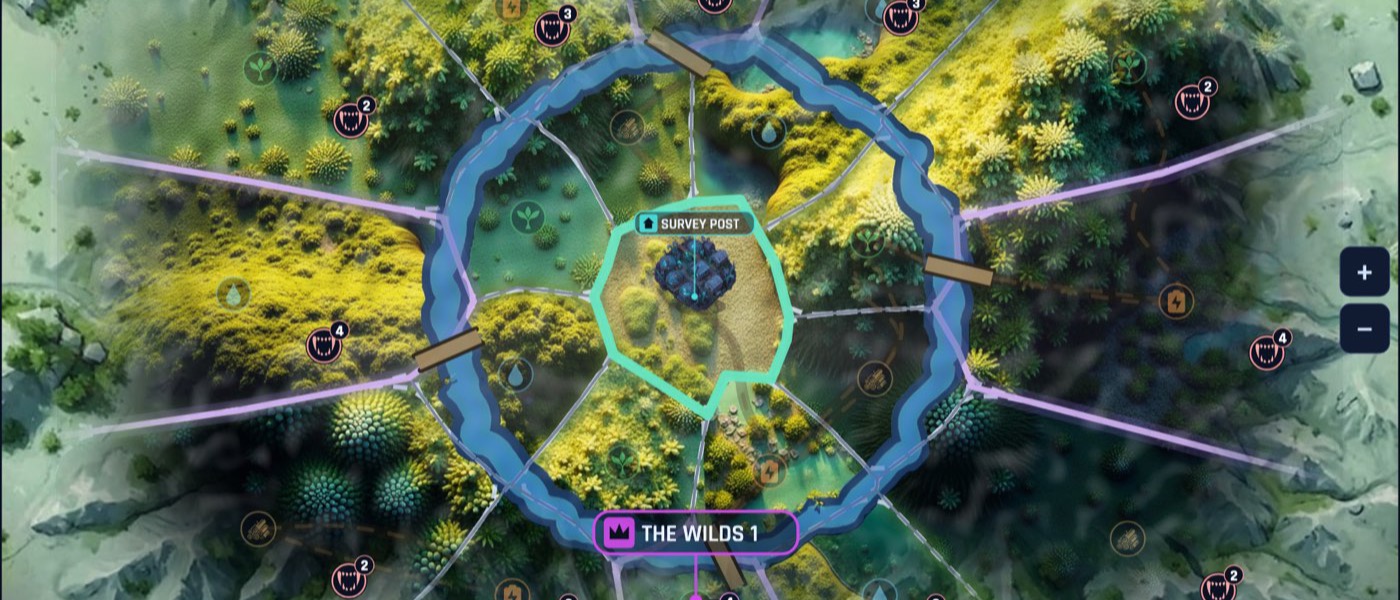 The Citadel map: a fortified basin ringed by high ground